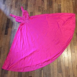 Vintage Olga Nightgown Princess Medium Fuchsia